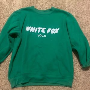 Green white fox crewneck worn once!